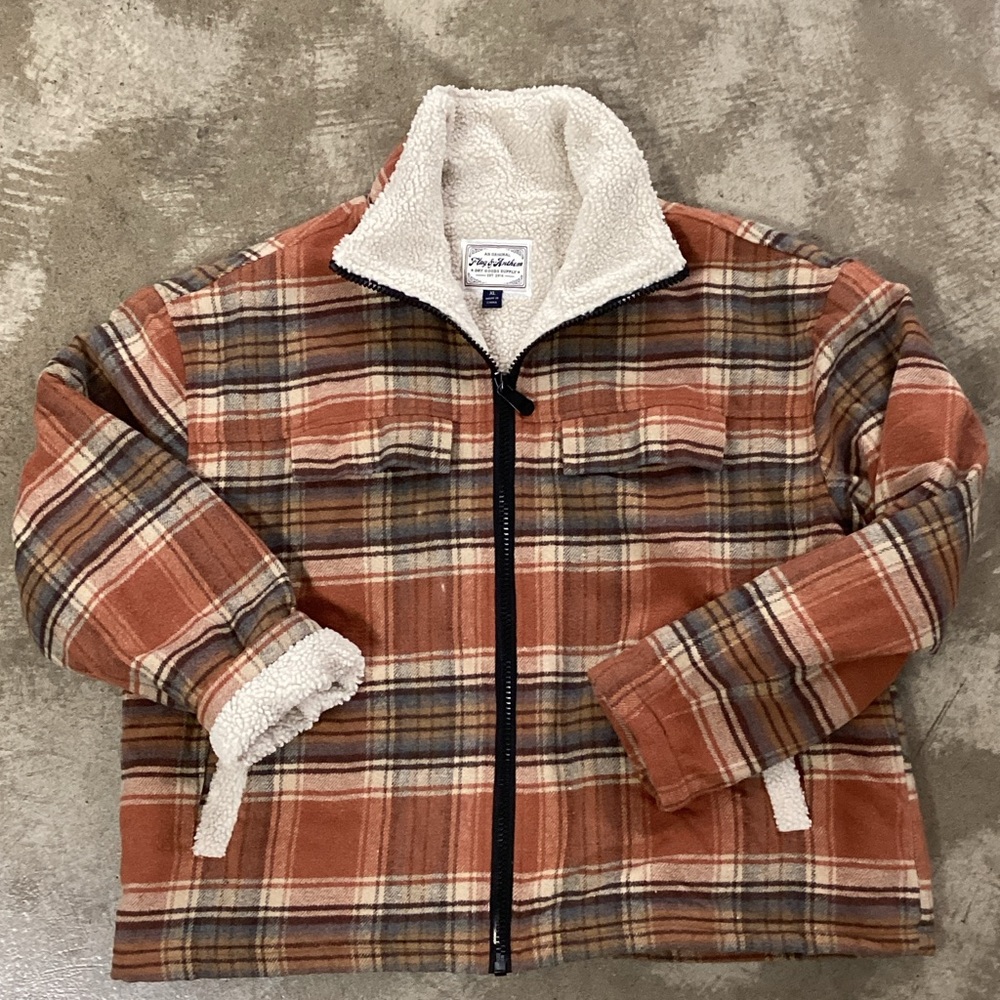 Flag and Anthem Rust and Cream Plaid Jacket